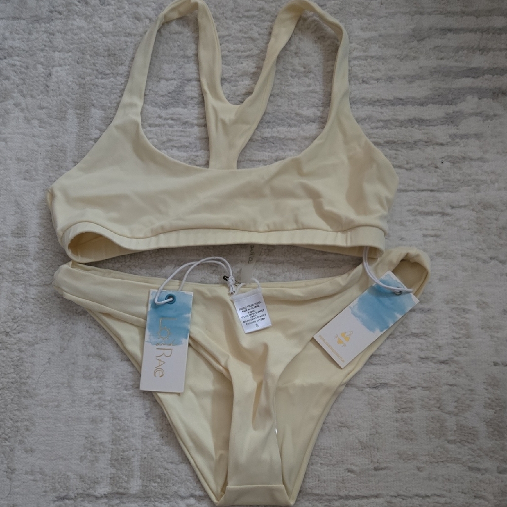 Lo and Rae Pale Yellow Bikini
